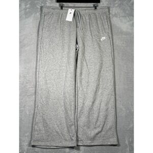 Nike Pants Womens XXL Gray Club Fleece Mid Rise Wide‎ Leg Sweatpants